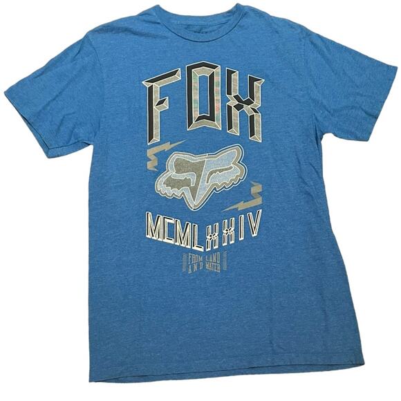 Fox Blue Short Sleeve Logo Shirt Adult Medium - Picture 1 of 4
